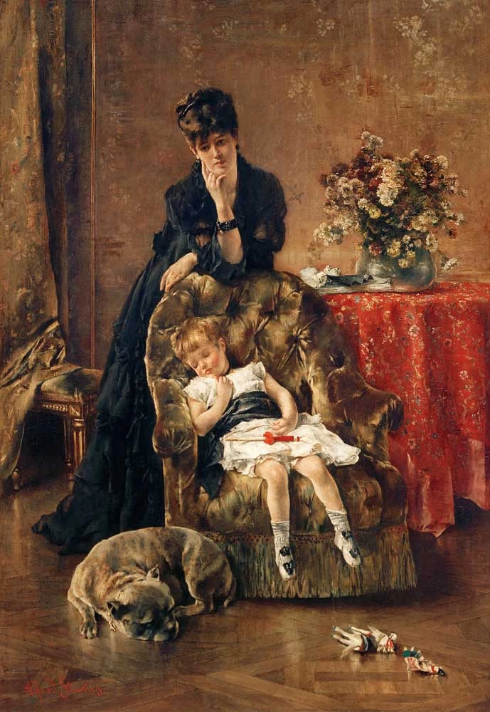 Alfred Émile Stevens - Il bambino che dorme, Liège, Musée De L’art Wallon